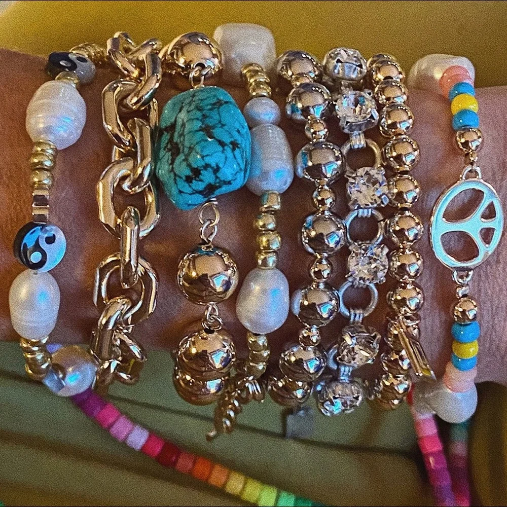 DANNIJO Valeria Bracelet Freshwater Pearl Yin Yang set NWT - Picture 15 of 16